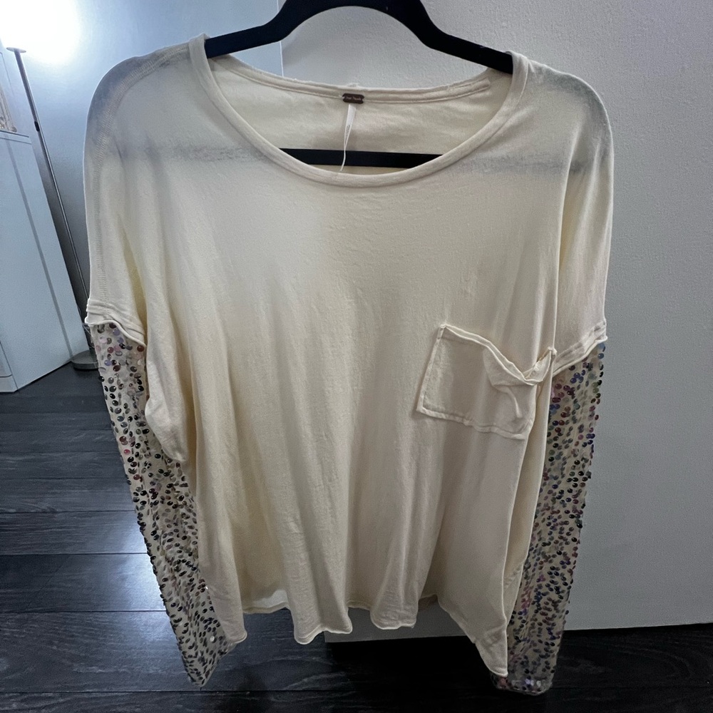 Free People Celine Sequin Tee